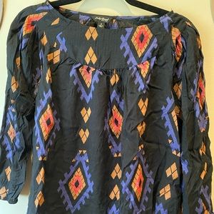 Lucky Brand Intarsia Print Blouse